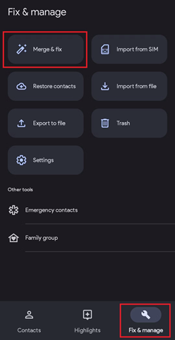 حذف مخاطبین تکراری
