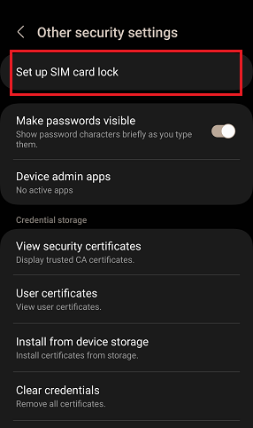 برداشتن پین کد سیم کارت
