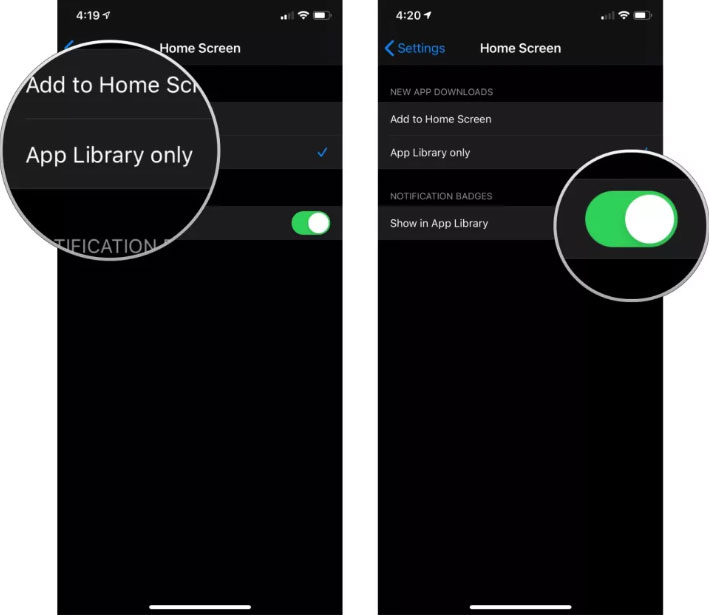 حذف اپلیکیشن از app library
