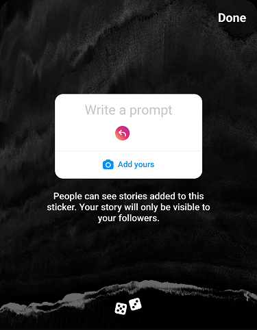 فعال سازی add yours برای استوری