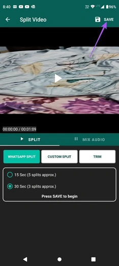 آموزش گذاشتن استوری در واتساپ/آموزش Video Splitter for WhatsApp