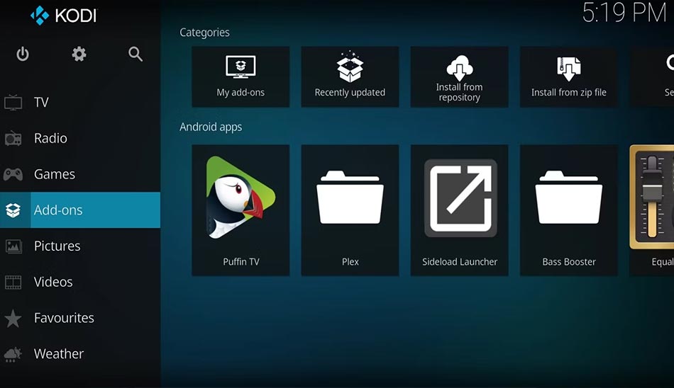 5. Kodi برنامه های اندروید باکس