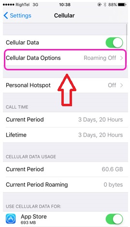 فعال سازی اینترنت رایتل آیفون