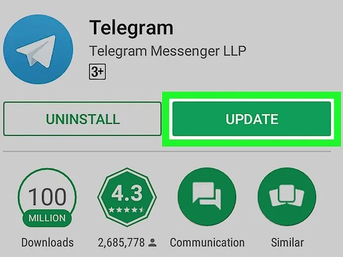 نحوه آپدیت تلگرام/آموزش به روز رسانی تلگرام