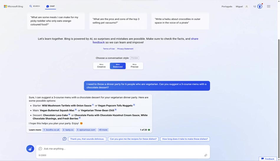 4. Microsoft Bing AI ربات چت هوش مصنوعی