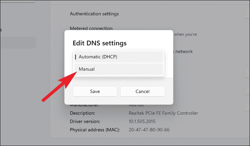 تنظیمات ipv6 در ویندوز 11