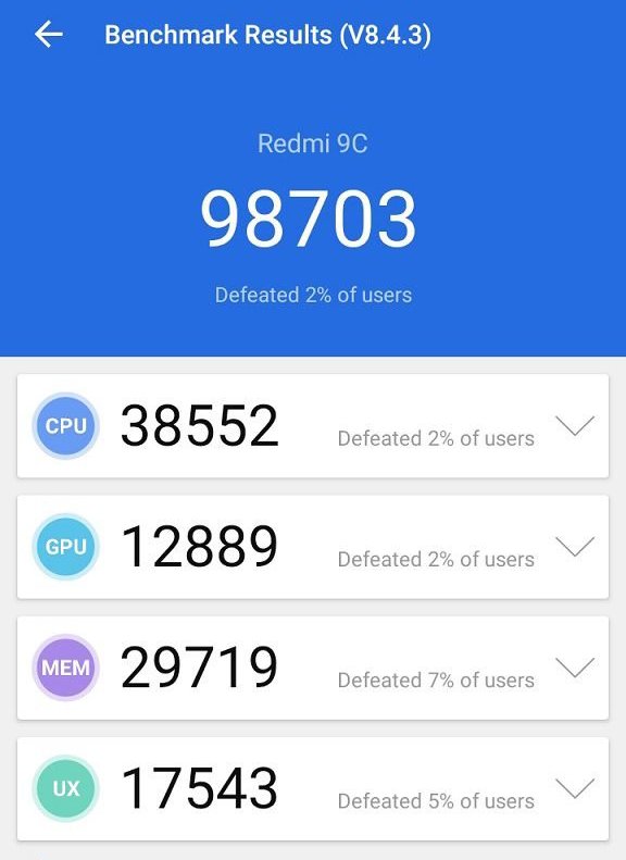 سخت افزار گوشی Redmi 9C شیائومی