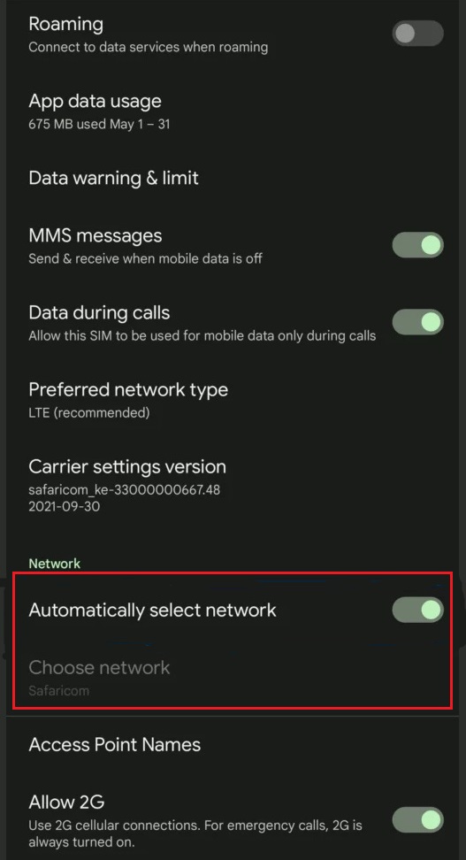 انتخاب دستی اپراتور شبکه / حل مشکلnot registered on the network
