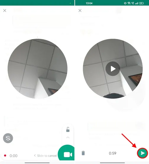 فرستادن ویدیو مسیج واتساپ