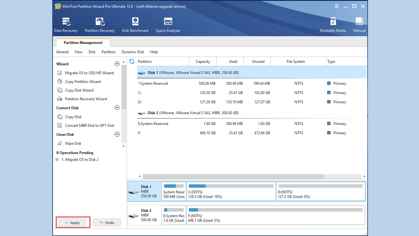 انتقال اطلاعات از hdd به ssd باMiniTool Partition Wizard