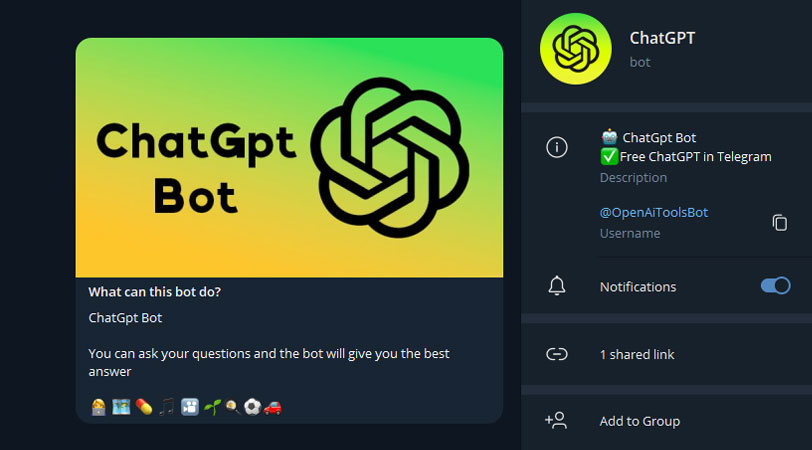 ربات هوش مصنوعی Open AI Tools Bot