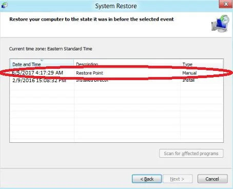 اجرای System Restore برای رفع ارورuplay_r1_loader64.dll