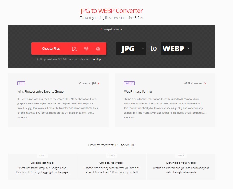 تبدیل تصاویر به فرمت webp