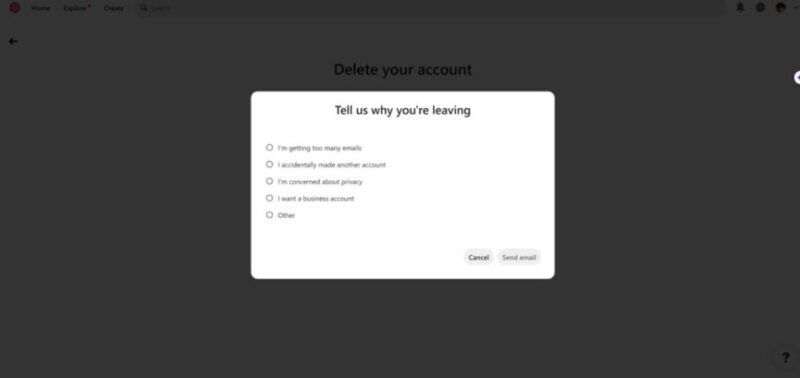 دیلیت اکانت پینترست / حذف اکانت پینترست برای همیشه