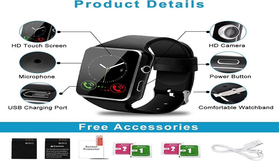 6. Pradory Smart Watch