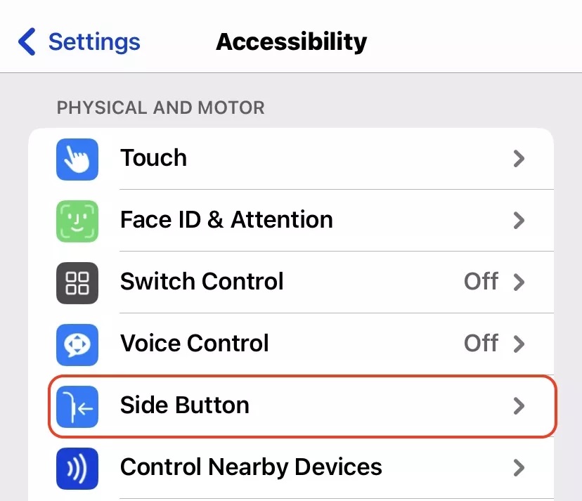 غير فعال كردن voice control در ايفون