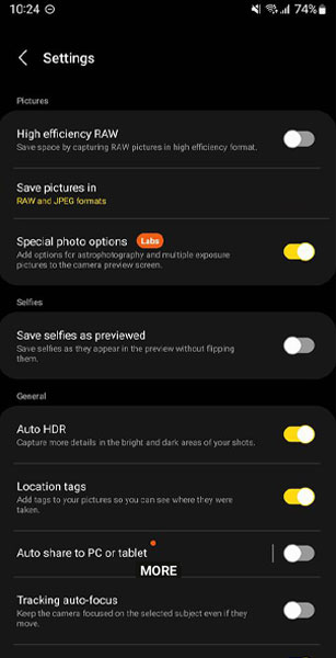 فعالسازی Special Photo Options