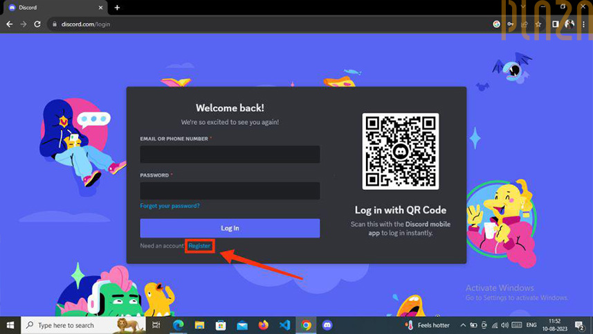 ساخت اکانت دیسکورد / گزینه Register