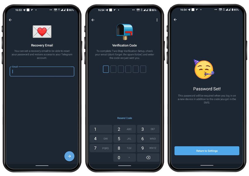 تایید و نهایی کردن Two-Step Verification