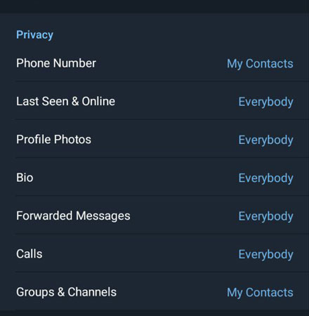 سفت و سخت گرفتن Privacy برای افزایش امنیت تلگرام