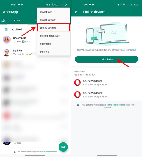 مراحل ایجاد یک واتساپ در دو گوشی