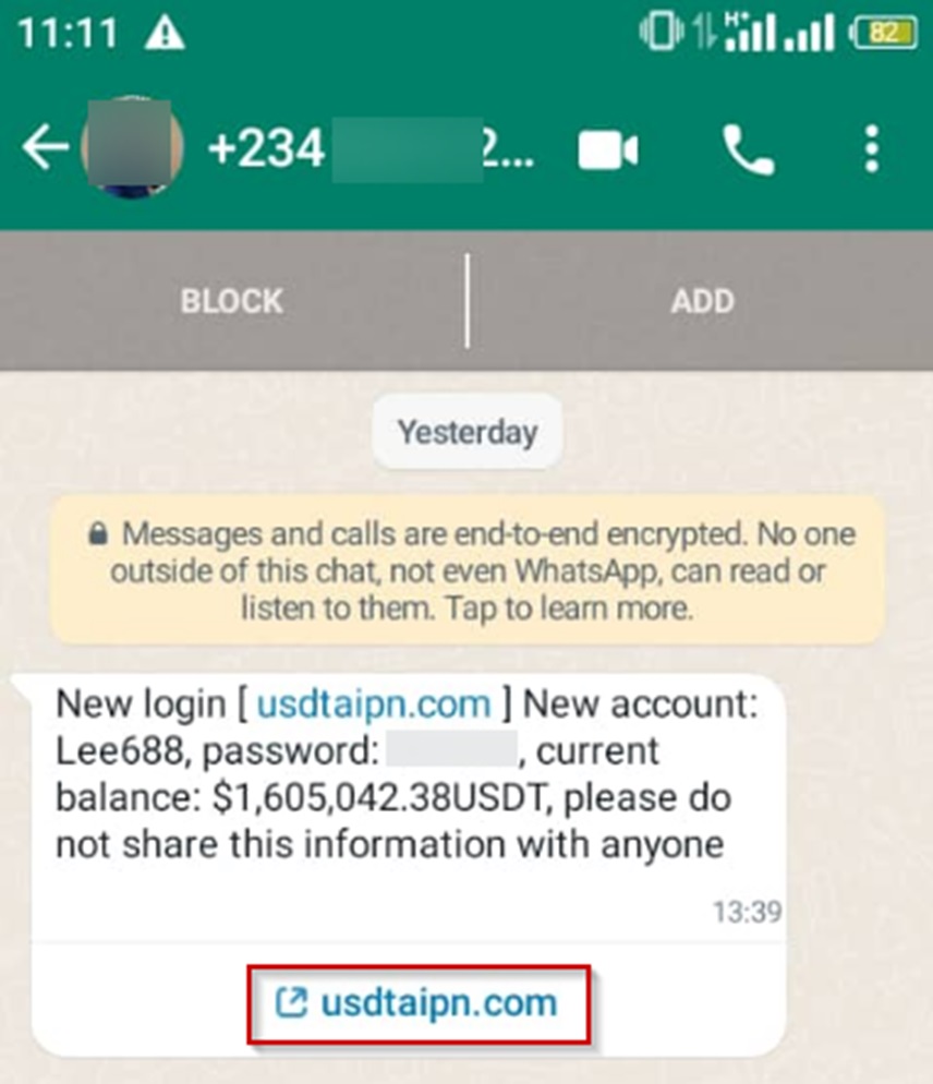 کلاهبرداری تتر در واتساپ