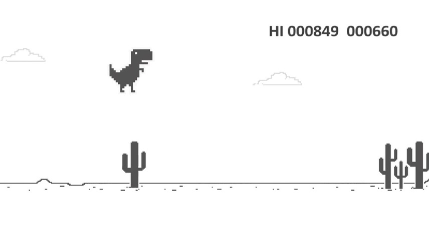 بازی DINO RUN از بهترین بازی های گوگل کروم