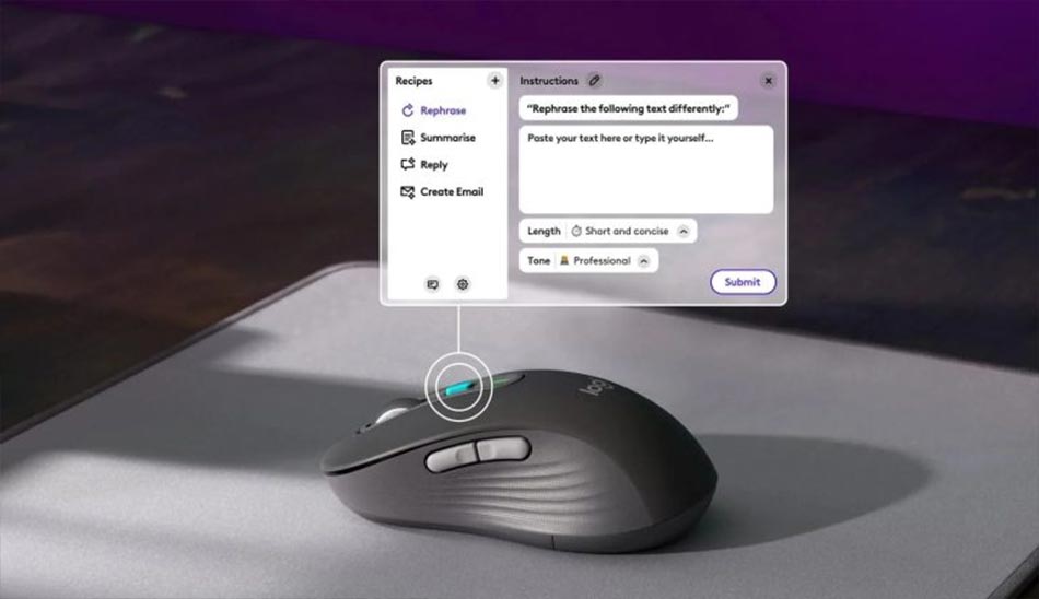 معرفی موس هوش مصنوعی لاجیتک Logitech با دکمه هوش