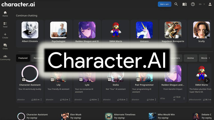 انواع شخصیت ها در هوش مصنوعی Character AI