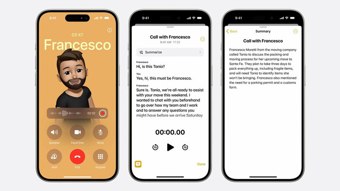 تبدیل صدا به متن و خلاصه سازی مکالمات در هوش مصنوعی iOS 18